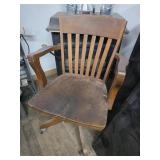 Wooden Rolling Desk Chair