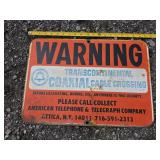 Transcontinental Coax Warning Sign