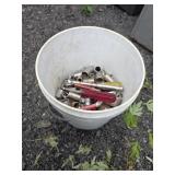 Bucket of Misc Sockets, Wrenches, Etc