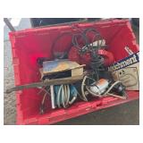 Bin of Misc Corded Tools