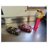Die Cast Cars & Large Pez Dispenser