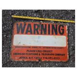 Transcontinental Coax Warning Sign
