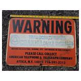 Transcontinental Coax Warning Sign