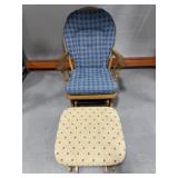 Wooden Glider Rocker and Foot Stool
