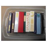 Bin of Baseball, Hockey, Football Binders