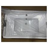 White Ceramic Single-Sink Vanity Top