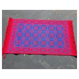 Red and Blue Geometric Woven Rug 3ft x 5ft