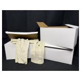 Cream Leather Gloves, Small Size (3 Boxes)