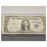 1935 G Silver certificate $1 bill with cutting