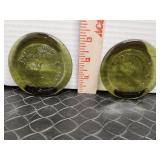 Jamestown Virginia Green Handblown Bubble Glass