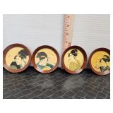 Japanese bamboo coasters set of four