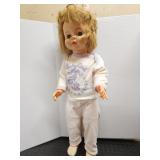 Vintage life-size toddler doll 27-in tall. Vinyl