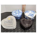 Heart-shaped trinket boxes