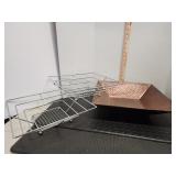 Hammered square copper decorative tray & 2