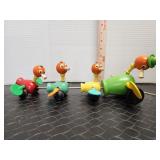 Vintage wood pull along ducks
