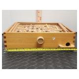 Wooden maze box. Comes with ball