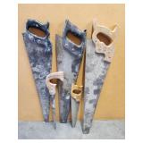 Five vintage hand saws