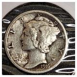 1916 Mercury dime