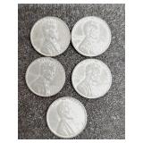 1943 steel pennies qty 5