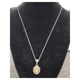 Sterling silver necklace with monogrammed M