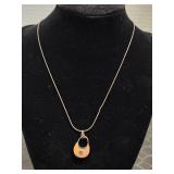 Italian Sterling silver necklace with purse pendan