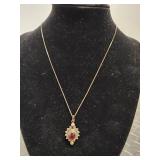 Vintage Italian Sterling silver necklace w/pendant