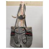 Vintage gray suede lederhosen shorts for