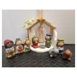 Vintage Children's Nativity 10 Piece Set .