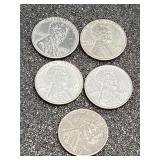 1943 Steel pennies qty 5