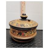 Greek pyxis (pottery vessel) handmade replica,