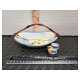 Vintage Japanese Oval Hand Painted Dish with