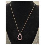 Sterling silver necklace with teardrop pendant