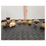 Vintage miniature terracotta figures & pots