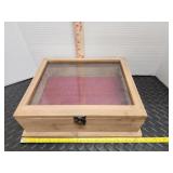 Wood shadow box with glass lid