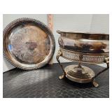Vintage Leonard silver plated tray & vintage