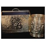 English Brass Bin & Magazine Rack