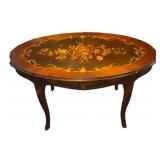 Vintage Italian Floral Inlay Design Coffee Table