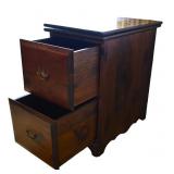 Two Drawer Side Table w. Swivel Extension Top