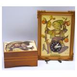 Vintage Hummel Music Box & Wall Clock