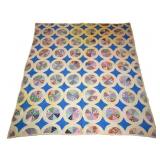 Antique Hand-sewn Dresden Plate Pattern Quilt