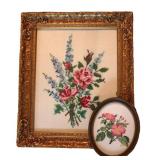 Framed Floral Cross Stitch (2)