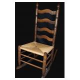 Ladder Back Rush Bottom Rocking Chair