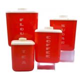 Vintage Lustro Ware Kitchen Canister Set - Cracked