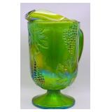 Indiana Glass Co Green Carnival Glass Pitcher*