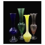 Art Glass Bud Vases (4)