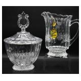 Matching Crystal Pitcher & Covered Candy Dish