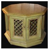 Green Provincial Style Drum Table