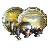 Group of Brass Decor - Trays, Bowls +
