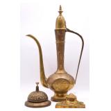 Vintage Brass & Cast Metal Decor - Bell, Ink Well