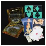 Vintage Esquire Playing Cards & Ashtrays